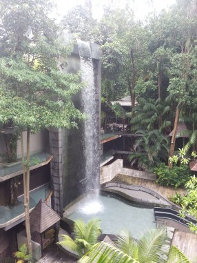 Resort's own waterfall